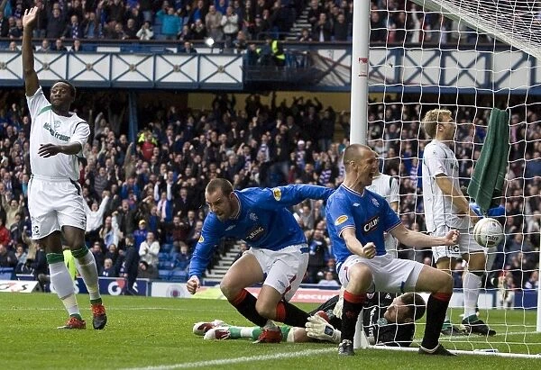 Rangers vs Hibernian: Thrilling Goal Celebration - Kris Boyd and Kenny Miller at Ibrox Stadium (1-1 Clydesdale Bank Premier League)