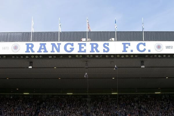 Rangers vs Ross County: Armed Forces Abseil Down Ibrox Stadium - Scottish Premiership Match