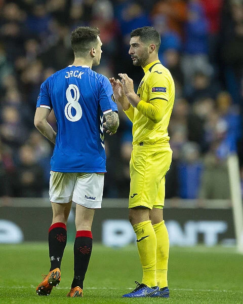 Rangers vs Villarreal: Intense Moment as Ryan Jack Argues with Alvaro Amidst 0-0 Stalemate in Europa League Group G at Ibrox Stadium