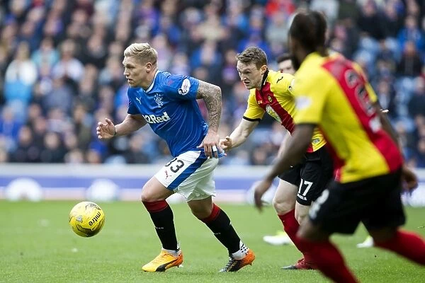 Rangers Waghorn Outmaneuvers Keown at Ibrox: Thrilling Moment from Ladbrokes Premiership Clash