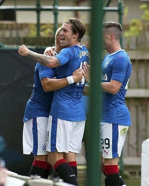 Rangers: Waghorn and Windass Celebrate Goal in Betfred Cup Victory at Fir Park