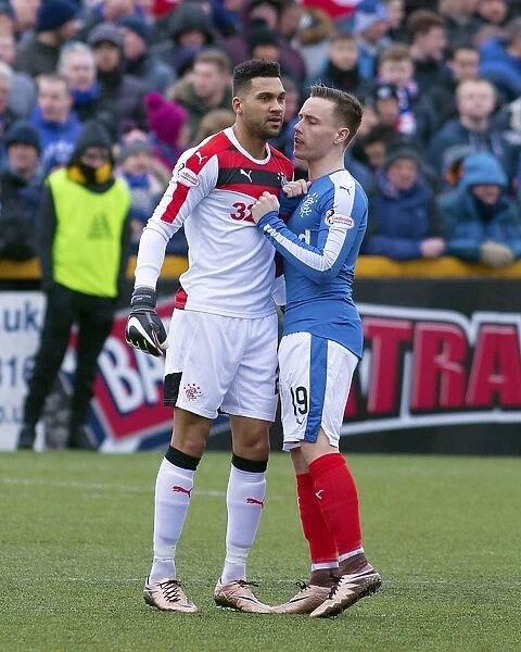 Rangers Wes Foderingham and Barrie McKay in Action at Alloa Athletic's Indodrill Stadium - Ladbrokes Championship Match