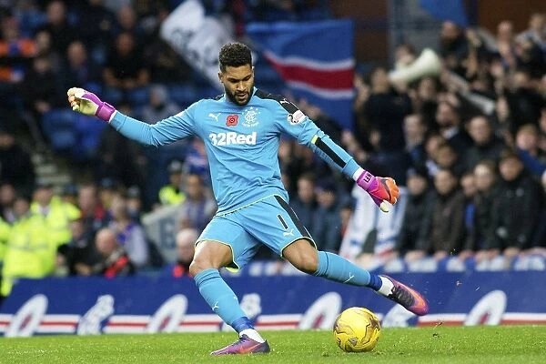 Rangers Wes Foderingham Guarding Ibrox Net in Premiership Clash: A Legend in Action