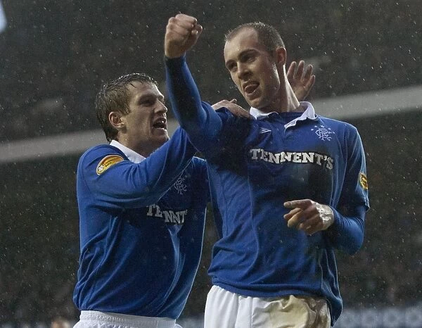 Rangers Whittaker and Davis: Penalty Celebrations in Rangers 4-0 Victory over Hamilton (Clydesdale Bank Premier League)
