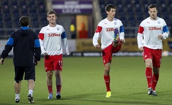 Rangers Young Stars Unite: Hardie and Daly's Pre-Battle Training for Falkirk in Scottish League Cup