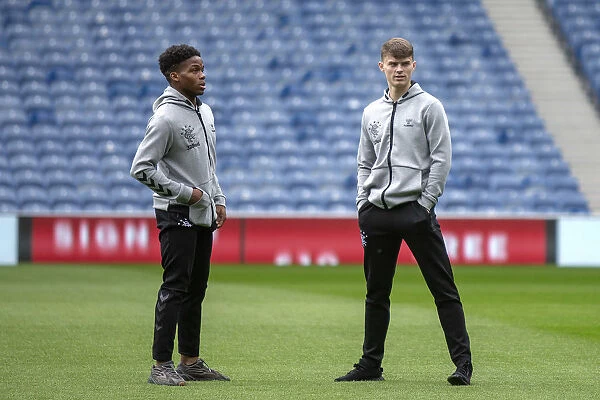 Rangers Youth Stars Dapo Mebude and Josh McPake Prepare for Kick-off at Ibrox Stadium