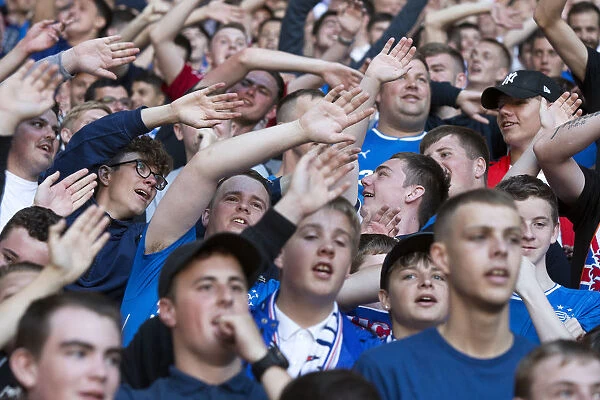 Roaring Rangers Fans: Passionate Pre-Season Support at Ibrox Stadium (Scottish Cup Champions 2003)