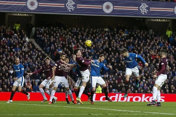 Rob Kiernan's Head-Turning Goal: Rangers Victory Against Heart of Midlothian in the Ladbrokes Premiership at Ibrox Stadium