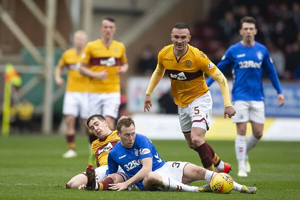 Scott Arfield in Action: Motherwell vs Rangers, Scottish Premiership, Fir Park