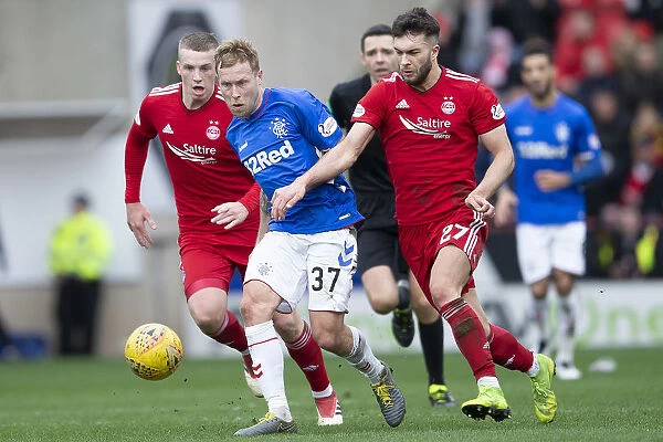 Scott Arfield in Action: Rangers vs Aberdeen - Scottish Cup Quarter-Final at Pittodrie Stadium