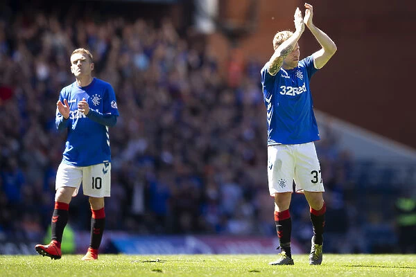 Scott Arfield Bids Farewell: Rangers Legend Applauds Ibrox Fans During Scottish Premiership Match Against Celtic