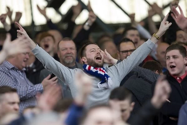 A Sea of Passion: Rangers Fans Unite at Pittodrie Stadium during the Aberdeen Clash (Scottish Premiership 2023)