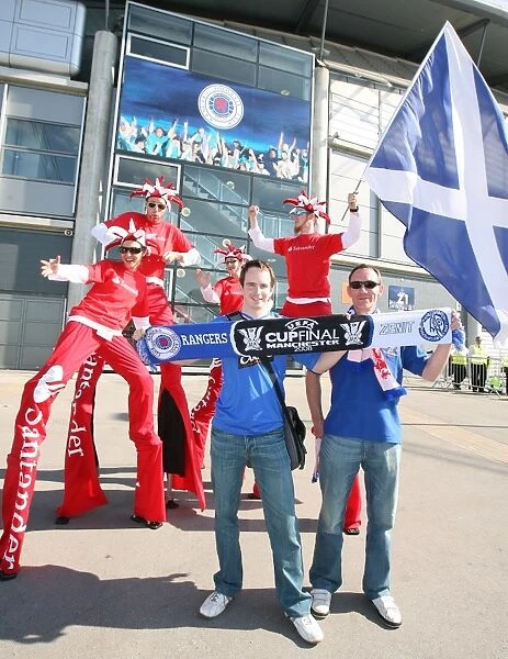 A Sea of Rangers Supporters: The Thrilling UEFA Cup Final Against Zenit St. Petersburg at Manchester City Stadium (2008)