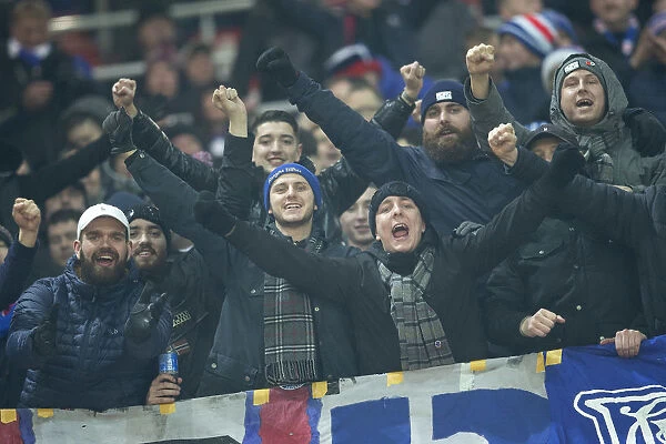 Sea of Scarves: Unwavering Rangers Fans Support at Europa League Clash in Moscow (Scottish Cup Winners 2003)