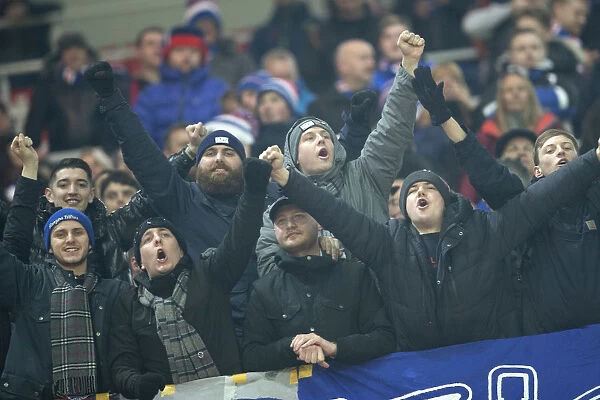A Sea of Scottish Pride: Rangers Fans at Otkritie Arena during Europa League Clash vs Spartak Moscow