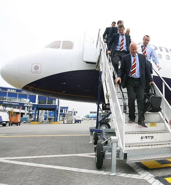 Soccer - Rangers Arrive Back in Glasgow - Glasgow Airport