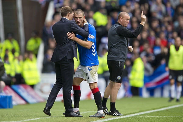 Steven Gerrard Comforts Borna Barisic After Substitution: Rangers FC, Ladbrokes Premiership, Ibrox Stadium