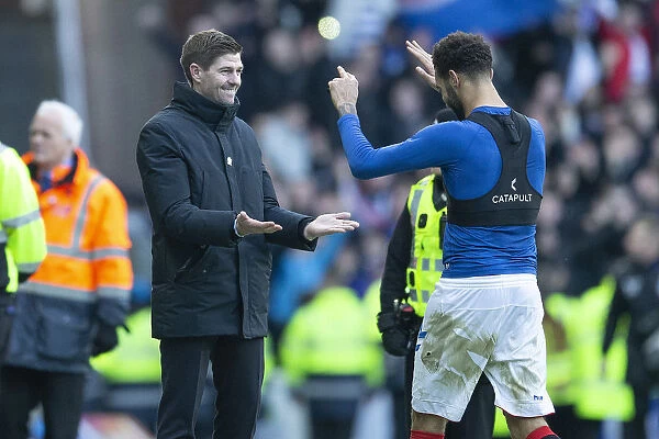 Steven Gerrard and Connor Goldson: Rangers Celebrate Scottish Premiership Victory over Celtic at Ibrox Stadium