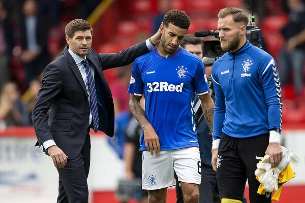 Steven Gerrard Consoles Distressed Connor Goldson After Rangers Defeat at Pittodrie Stadium
