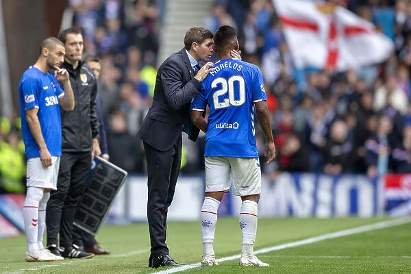 Steven Gerrard Consults Alfredo Morelos: Rangers Boss Engages With Striker Amidst Ibrox Action (Ladbrokes Premiership: Rangers vs Dundee)