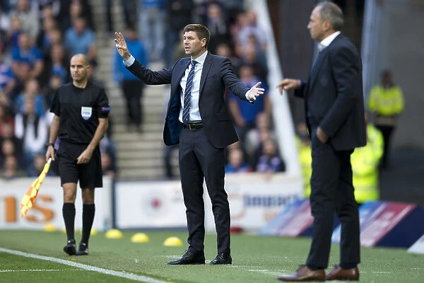 Steven Gerrard Reacts: Rangers Manager's Emotional Moments at Ibrox during UEFA Europa League Match vs NK Maribor (Scottish Cup Winners 2003)