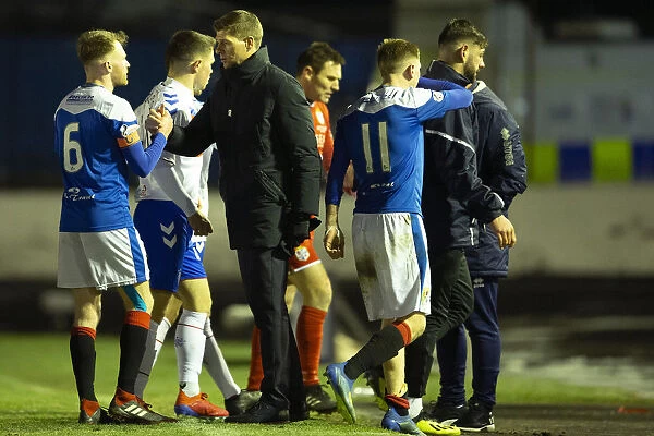 Steven Gerrard Shakes Hands with Kyle Miller: Rangers and Cowdenbeath in the Scottish Cup Fourth Round