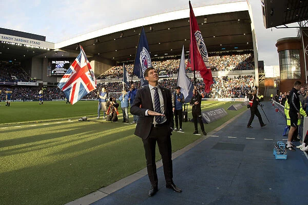 Steven Gerrard in Thought: Rangers FC Boss Ponders at Ibrox during UEFA Europa League Match against FC Ufa