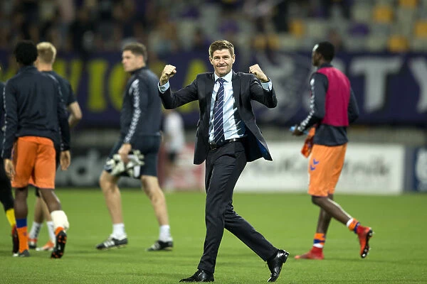 Steven Gerrard's Europa League Triumph with Rangers: A Manager's Euphoric Victory Celebration