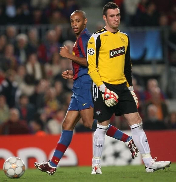 Thierry Henry's Brilliant Performance: Barcelona's 2-0 Victory Over Rangers featuring Allan McGregor (Champions League Group E, Matchday 4)