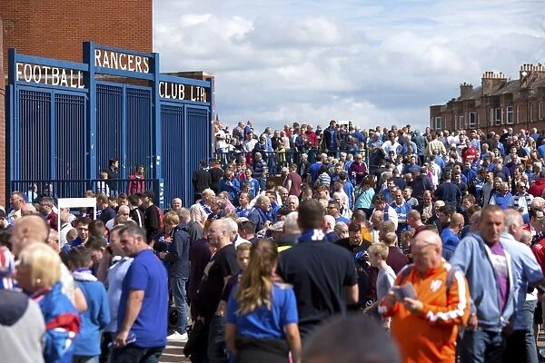 Thousands of Rangers Fans Converge on Ibrox Stadium for a Premiership Match (Scottish Cup Champions 2003)