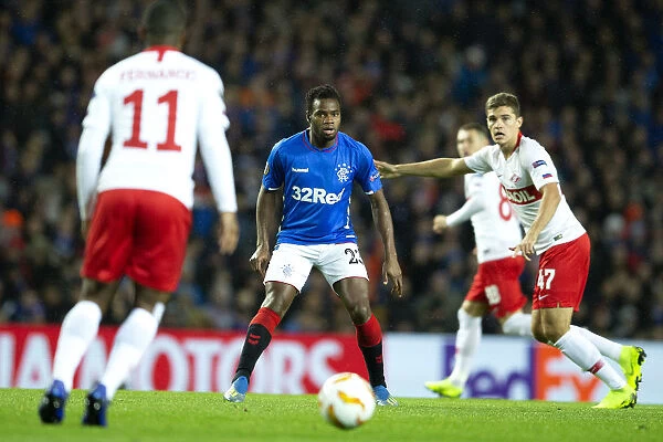Thrilling Europa League Night at Ibrox: Lassana Coulibaly in Action