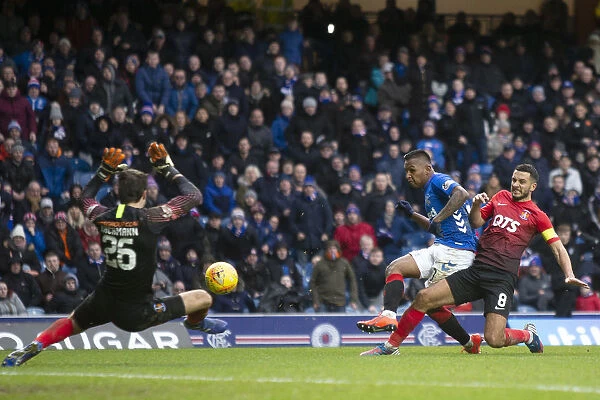 Thrilling Goal: Alfredo Morelos Scores the Decisive Goal for Rangers in Scottish Premiership Victory at Ibrox (Scottish Cup Champions, 2023)