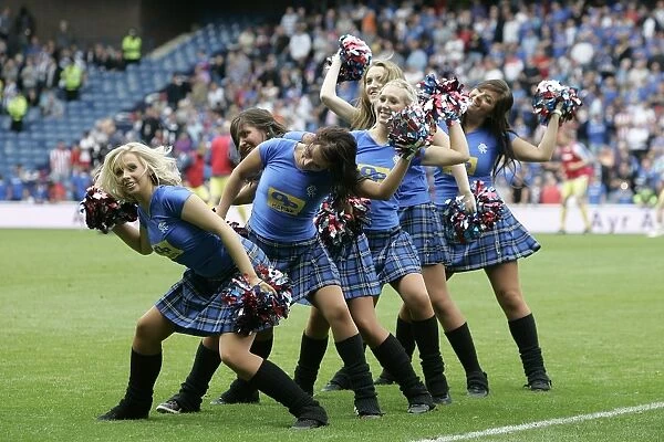 Thrilling Half Time: Rangers vs Kilmarnock at Ibrox - Cheerleaders Amidst the Excitement (2-1)