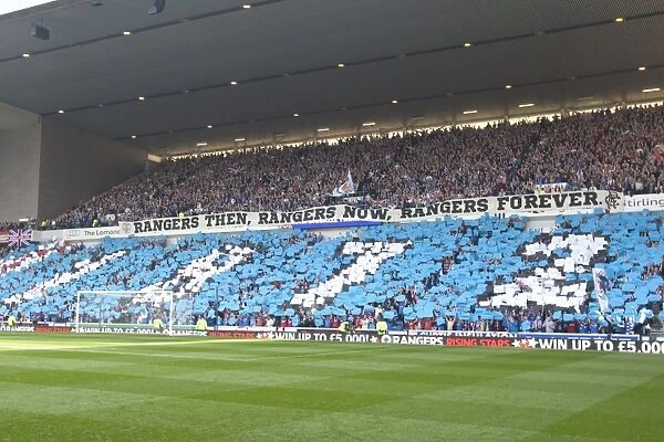 Thrilling Rangers Victory: Rangers Fans Celebrate with Euphoric Card Display (3-2 vs Celtic) at Ibrox Stadium