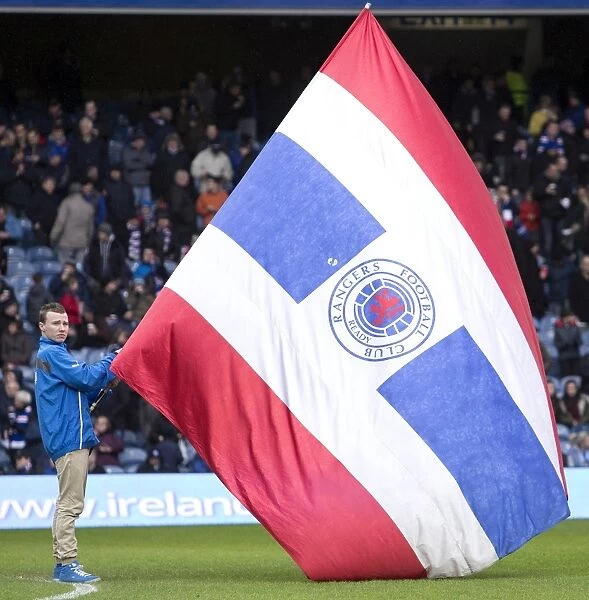 Tribute to Glory: Rangers Football Club Flag Bearers Honoring the 2003 Scottish Cup Victory