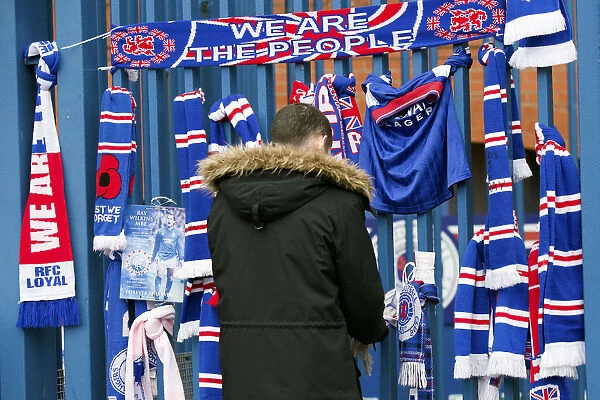 Tribute at Ibrox: A Fan's Scarf in Memory of Ray Wilkins (Scottish Premiership)