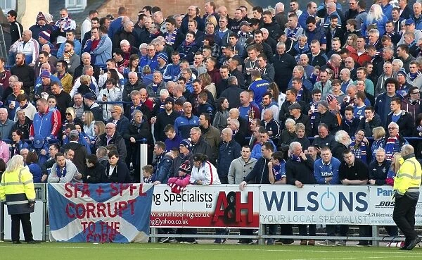 Triumphant Rangers Fans Celebrate Scottish Championship Victory over Queen of the South at Palmerston Park (2003)