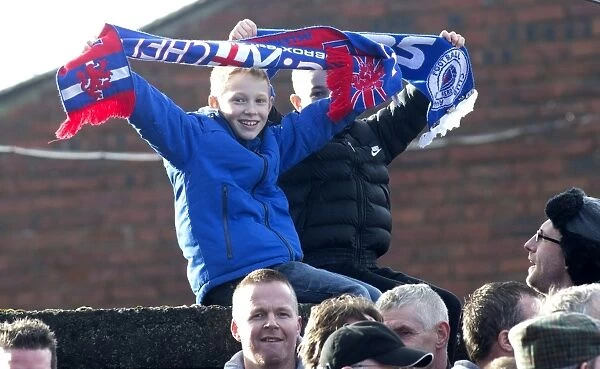 Triumphant Rangers Fans Celebrate Scottish Cup Victory at Ayr United: Somerset Park