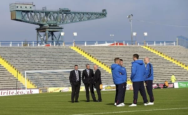 United in Focus: Pre-Match Huddle - Rangers FC at Cappielow Park (Scottish Cup Champions 2003)