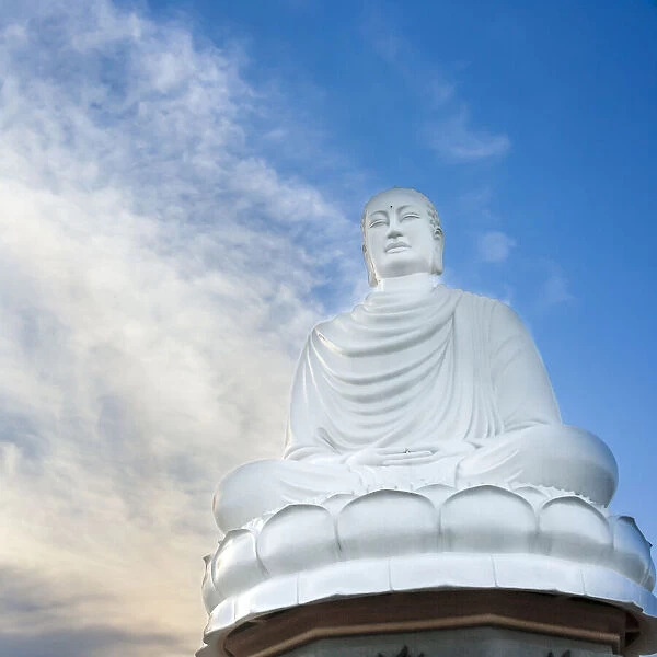 Nha Trang, South Central Vietnam. White Buddha statue