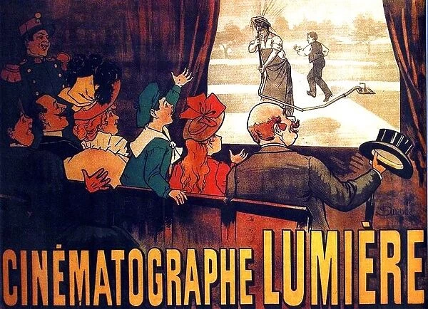 Early film poster for l Arroseur Arrose screened by the Lumiere Brothers circa 1895