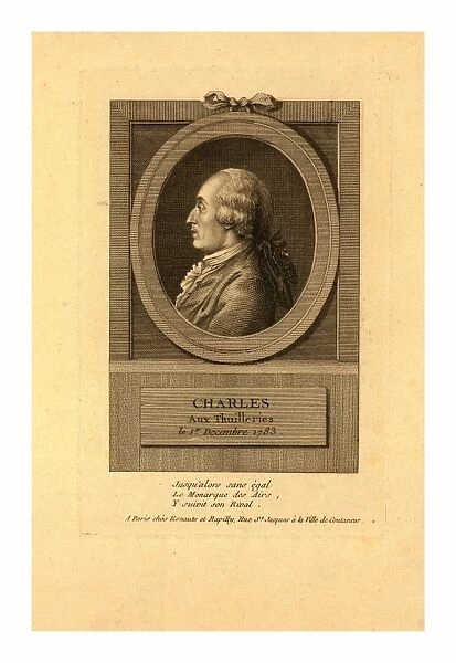 Head-and-shoulders Profile Portrait Of French Balloonist J. a. c. Charles