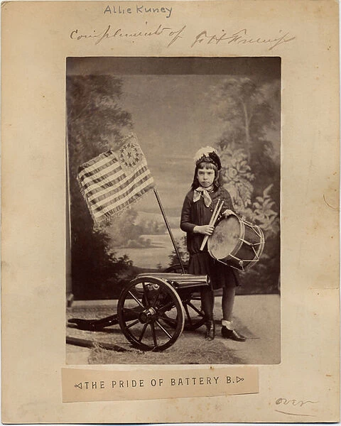 Allie Kunie, in costume as the girl from the poem 'The Pride of Battery B'