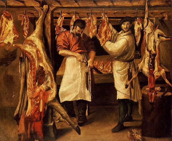 The Butchers Shop (oil on canvas)