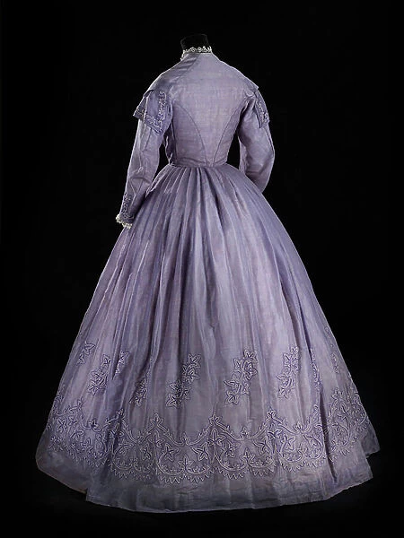 COSTUME: dress, Scotland, Glasgow (probably) (place of manufacture), c. 1863 (wool, cotton)
