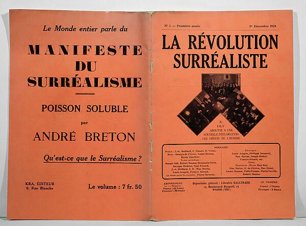 Cover of the first issue of La Revolution Surrealiste magazine