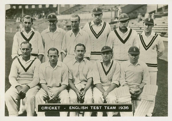 Cricket, English Test Team 1936 (b / w photo)