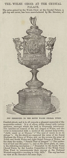 Cup presented to the South Wales Choral Union (engraving)