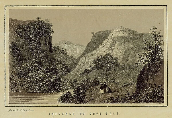 Derby and region: Entrance to Dove Dale (litho)