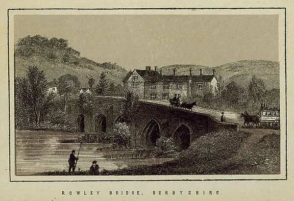Derby and region: Rowley Bridge, Derbyshire (litho)